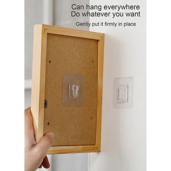 Strong Snap Buckle Stickers, Strong Adhesive Hooks, Set of 2 Hangers Horizontal Double Horizontal double