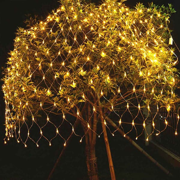 LED Warm White Decorative Light String Solar Powered Atmosphere Lighting - (220V) 2x2m [144 Lights] with Plug