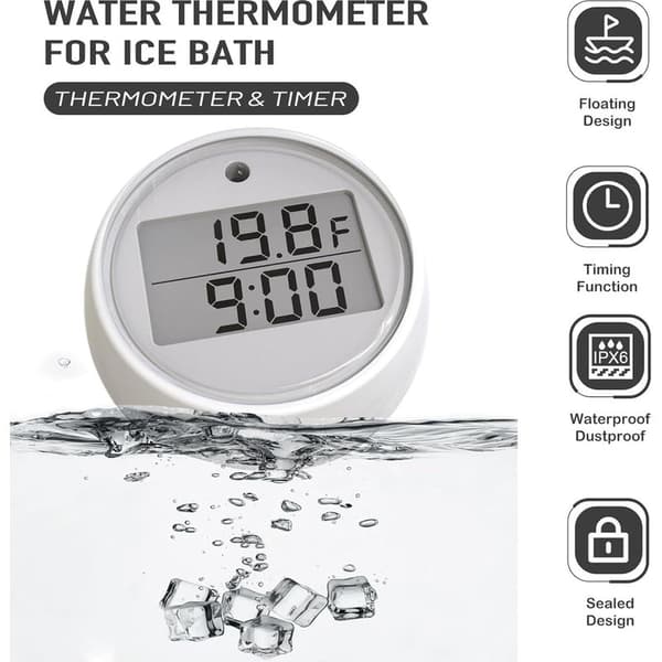 Isbad Vandtermometer Timer, Digital Isbad Temperaturtermometer, Flydende Pool Isvand Temperaturtermometer