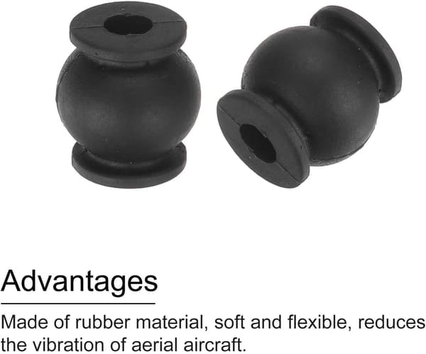 Anti-vibrations stødabsorberende dæmpende gummikugler, sort