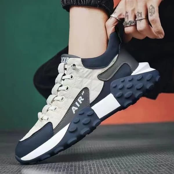 Afslappede gummisko til mænd, hvide sneakers, åndbare sportssko, løbesko, sko