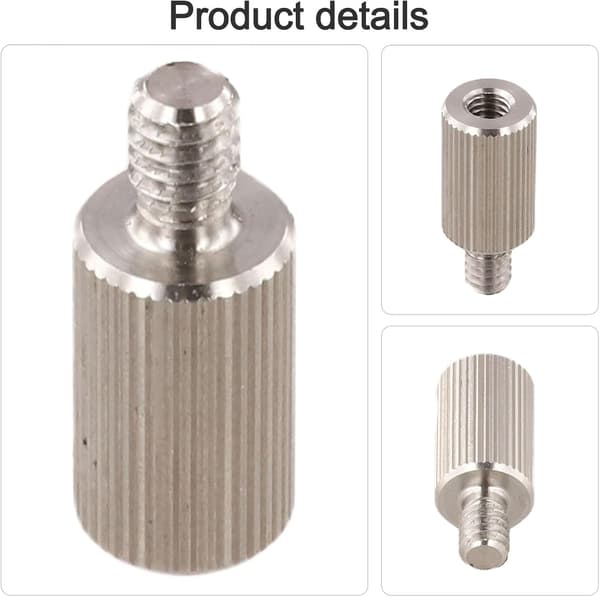 Stativadapter Udendørs Camping Gevind 1/4\" til Udstyr Sammenklappeligt Bord Lys Rustfrit Stål Konvertering Han 6mm Hun til Belysning