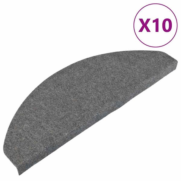 vidaXL Trappematte selvklebende 10 stk grå 65x22,5x3,5 cm Grå Grå