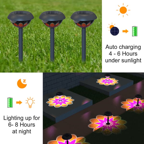 Udendørs havesolcellelamper (2-pak) — LED udendørs landskabsbelysning, dekorative solcellelamper Metalversion] Metal version]