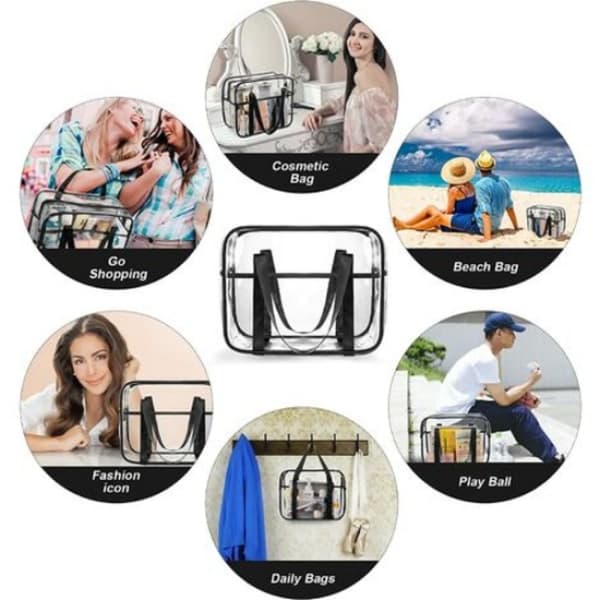 Stor transparent kosmetisk väska transparent necessär tjock PVC