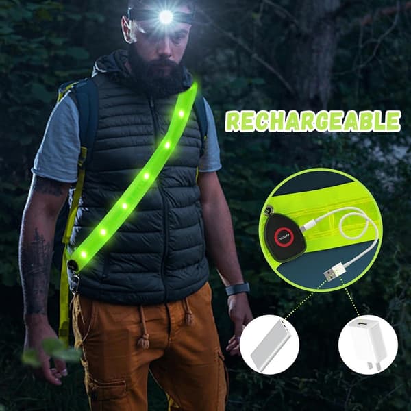 Løbende brystlampe USB genopladelig løbevest