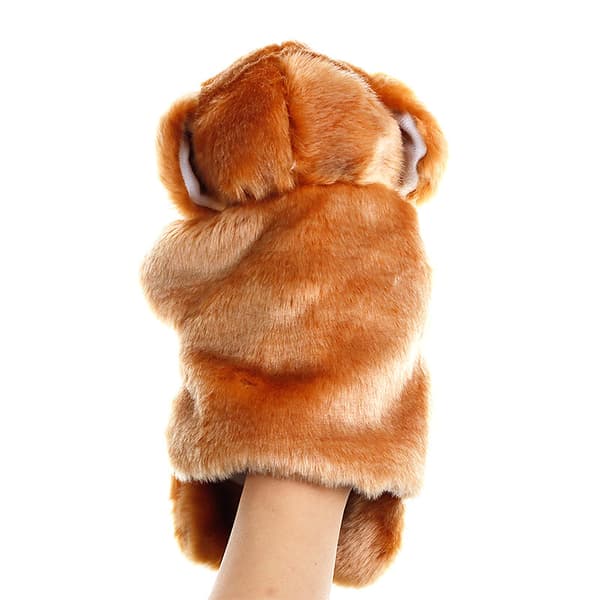En prickig hund 25 cm barnhanddocka, deluxe plyschhanddocka D
