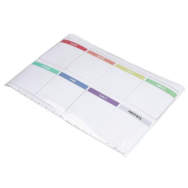 Weekly Calendar Self-Adhesive Reusable Weekly Board with Eraser for Home Wall Refrigerator