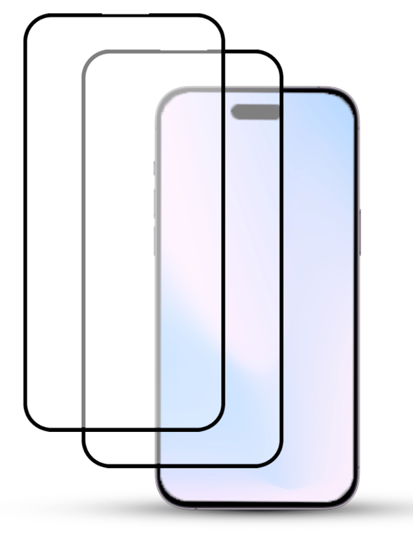 2-pack IPHONE 15 PRO Skärmskydd - Härdat Glas 9H - Superkvalitet 3D IPHONE 15 PRO