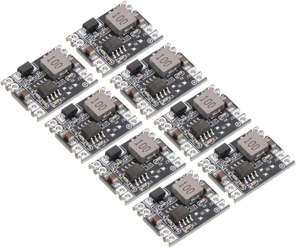 DC-DC Buck Converter Spændingsregulator Step Down Strømmodul MP/1584EN 5.3-26V til 5V 3A til Justeringstransformere 8 stk. Silver