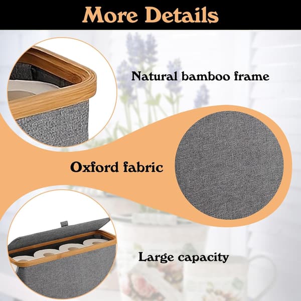 Storage Box with Lid Transparent Foldable Toilet Paper Basket Bathroom Organizer Suitable for 12 Rolls Gray
