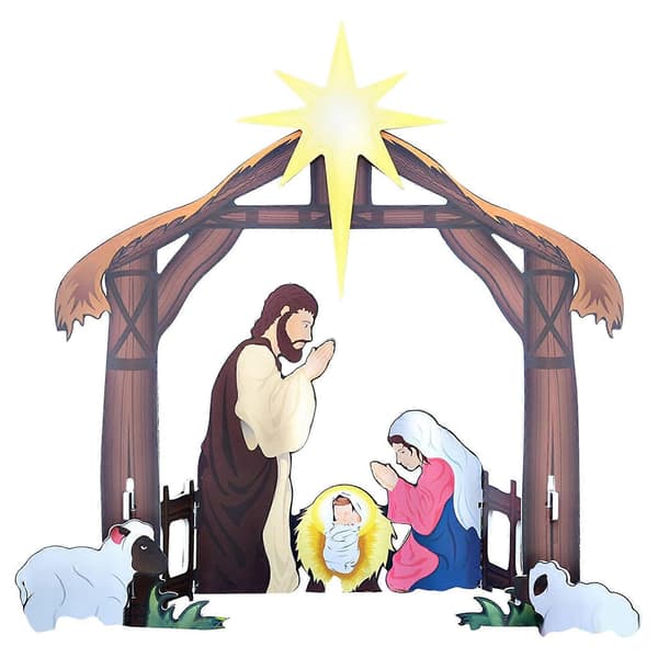 Holy Night Utomhus Julkrubba Set Juldekorationer (FMY) A A