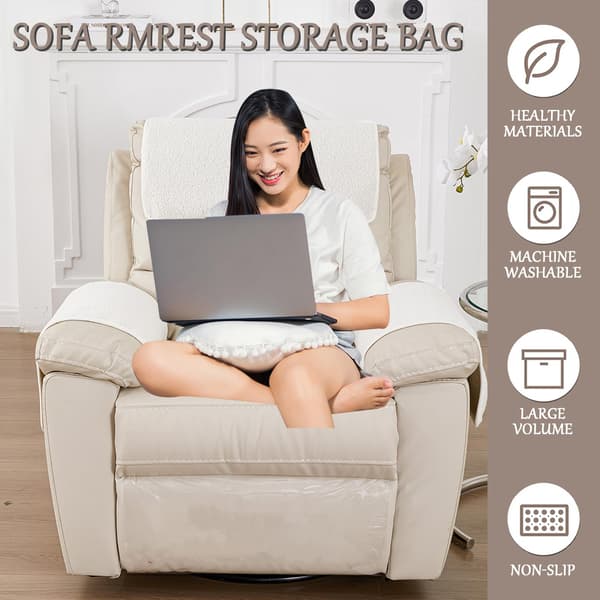 Armlenebeskytter, beskyttelse for lenestol, møbelbeskytter, sidelomme for oppbevaring, elastisk armlene for lenestol og sofa