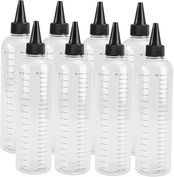 8-pack graderade klämflaskor 500 ml med fina spetskorkar