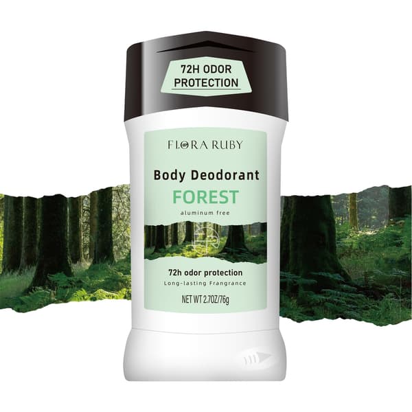Flora Ruby Forest Kroppsdeodorant, Aluminiumfri, 72H Luktskydd, Långvarig Doft, 2,7 oz / 76g forest