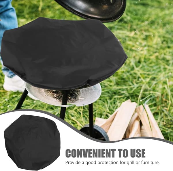 Round Fire Pit Cover 44 Inch Grill Cover with Drawstring, Full Coverage Patio Grill Accessory