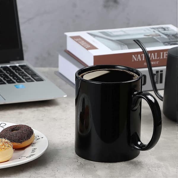 40 cl Extra Large Ceramic Coffee Mug, Classic Porcelain Super Large Teacup With Handle For Office And Home, Black