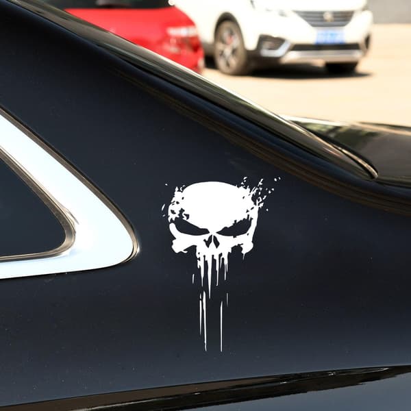 Molten Skull Skull Stickers 2-pack for car or motorcycle