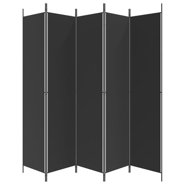 vidaXL Romdeler 5 paneler svart 250x220 cm stoff art