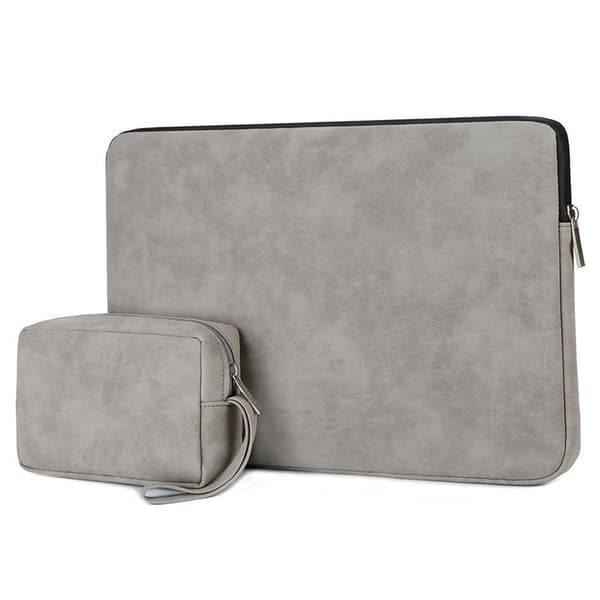 15,6\" Laptop Sleeve Vandtæt Bæretaske med Tilbehørspose Laptop, Grå