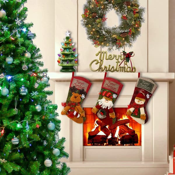 3 st 18 \" Julstrumpa Klassisk Stor Julstrumpa Jultomte, S