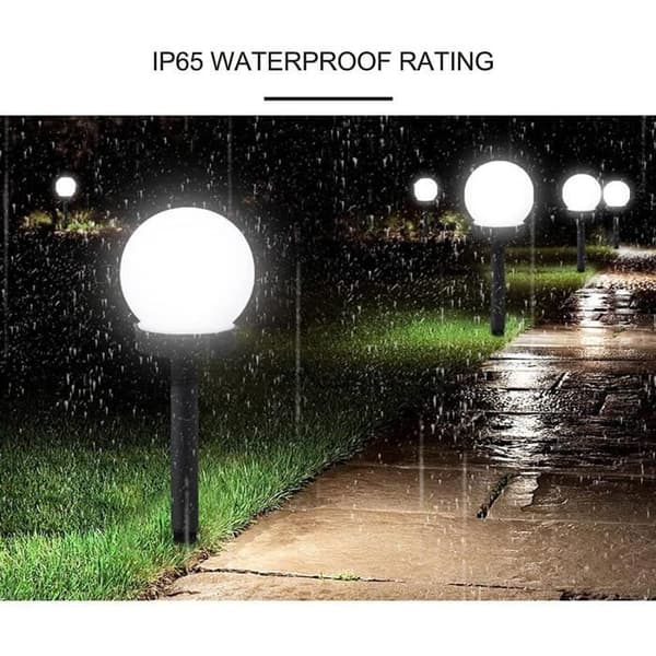 Utendørs solcellelampe - Kulelampe med spyd - Hvit - 10*33 cm - LED - Moderne