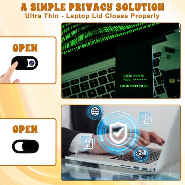 50 stk. Webcam Cover Slide, tommer sort til