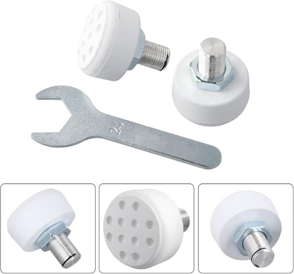 2 x 82A hårdhet diameter gummipropp skridskobroms 15,2 mm skruv för utbyte (vit) vit White