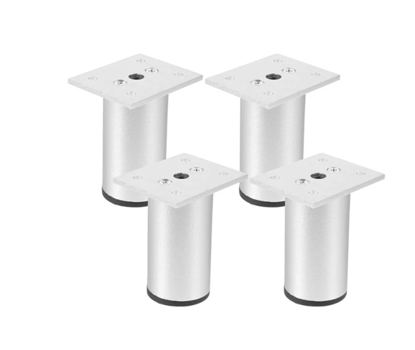 (Sort) 4 matte møbelben, 100 mm aluminium, TV-bordben