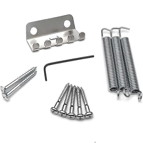52,5 mm Gitarr Stratocaster Tremolo Stall Set för Fender Strat Squier Elgitarr Ersättning, silver
