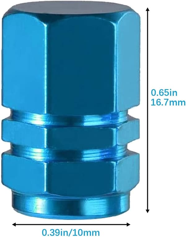 8 Aluminium Dekkventilstammekapsler med Sekskantfeste Universal Dekk Va