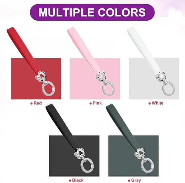 Læder Håndledsnøglekæde Bil Nøglering Håndledsnøglekæde Sølv Pink color_name Silver Tone/Pink