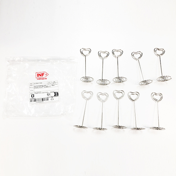 10-pak hjerteformede papirclips Memoholder Noteholder Sølv Sølv Silver