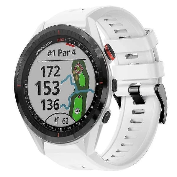Klockarmband för Garmin Approach S62 - Bekvämt silikonband Vit White