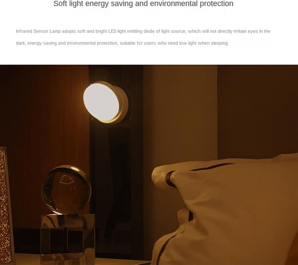 USB Rechargeable Night Light, Motion Sensor LED Lamp, 360 Degree Rotatable Magnetic Base, Portable and Removable Lamp for Cabinets Bedroom Kitchen Hallway