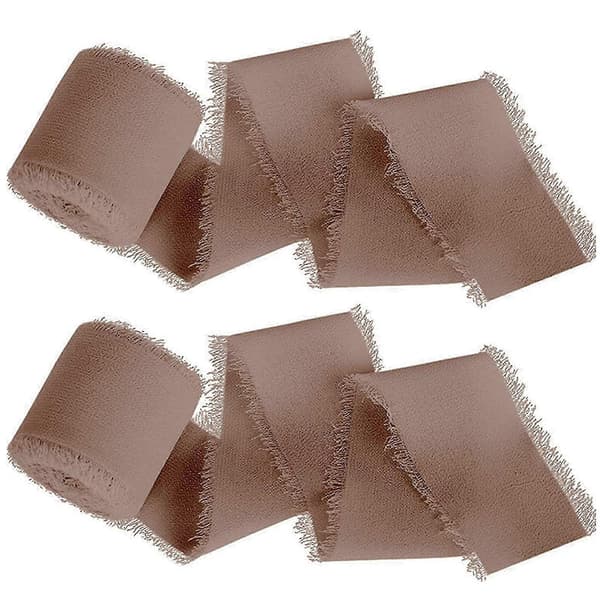 Håndlavede frynsede chiffon-silkebånd til bryllupsinvitationer, brudebuketter, julepynt