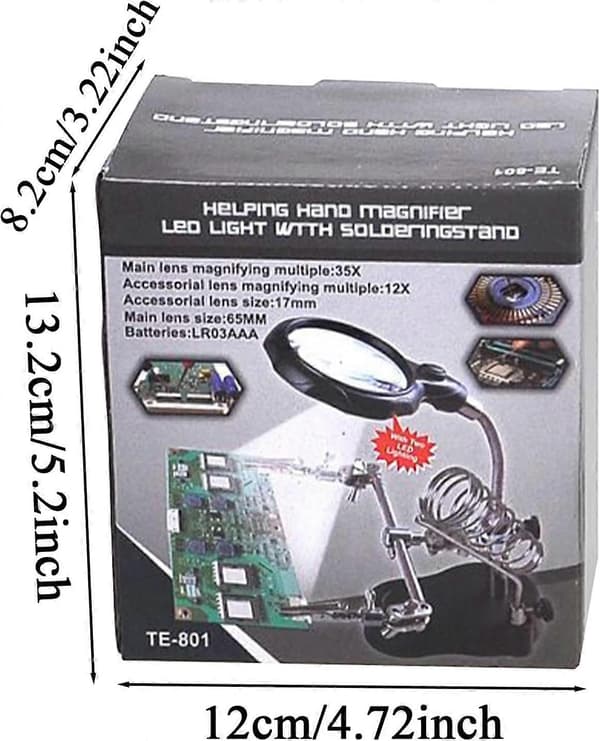 Soldering Station with Magnifying Glass, Soldering Stand, Adjustable LED Lamp, Alligator Clips, PCB Assembly Module (FMY)