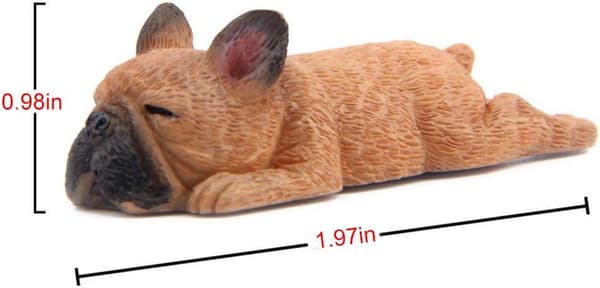 4-pack 3D kylskåpsmagnet Fransk sovande bulldog
