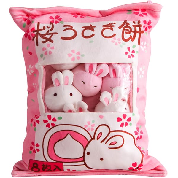 Søt kastepute kosedyr leker avtakbare fluffy kaniner Cr