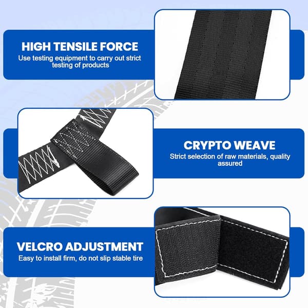 Motorcycle Towing Strap, Universal Accessory for Motorcycle Rear Wheel, 48mm Fastening Strap (Black)