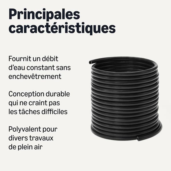 Heavy Duty Garden Hose, 15m, Outer Diameter 7mm, Inner Diameter 4mm, Black