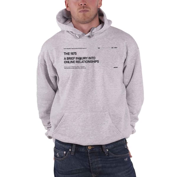 The 1975 Unisex Voksen ABIIOR Versjon 2 Hettegenser M Grå Grey M