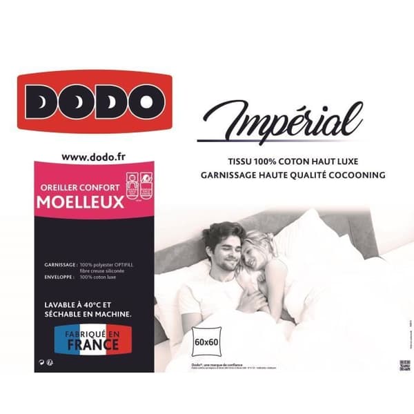 DODO Imperial myk pute - 60 x 60 cm - Hvit