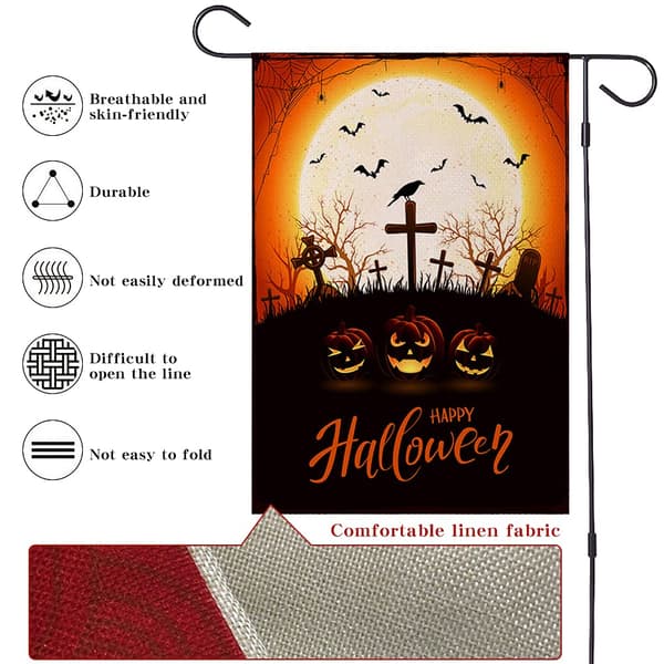 2 stk Halloween hageflagg, Happy Halloween hageflagg,