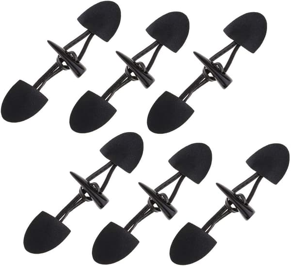 6 par knapper i sort, 16x4 cm Toggle Horn Duffle-knapper til B A A