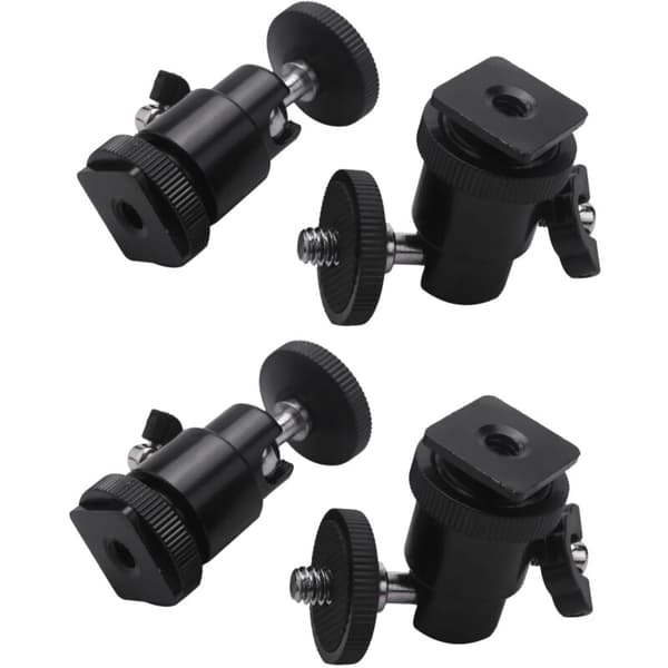 Mini Ball Head [4-pack] with 360 Degree 1/4 Inch Ball Head Connection Port Adapter Micro Ball Head and Swivel for DSLR Camera, Camcorder, Flash, Light