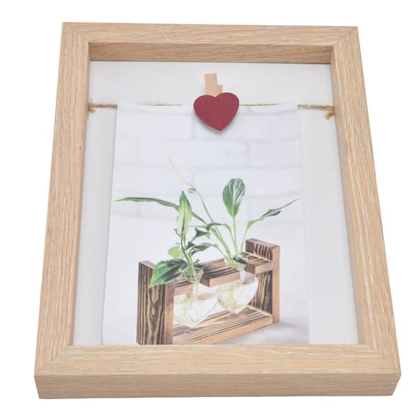 Floating Double-Sided Frame, Versatile Display Case for Your Creative Touch, Perfect for Wall Mounting or Table Stand (Natural)
