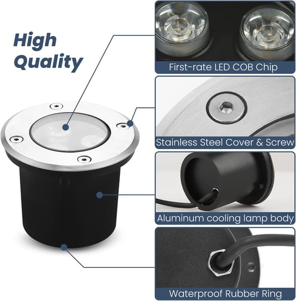 Ocean 4-pack Utomhus LED-infälld spotlight - Varmvit, 3W IP65