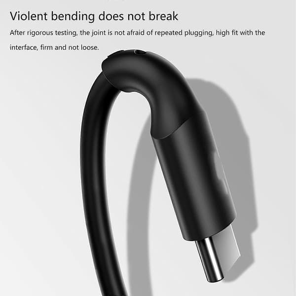 66W USB C-kabel 5A Hurtigladekabel USB A til USB C Mobiltelefonladeledning Flokefri USB C-kabeltilbehør
