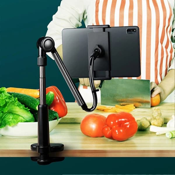 (pow yeah!) Mobile Phone Holder Stable Support 180 Degree Up and Down Adjustment Easy to Bend Rotate 360 Degrees Reinforced Support Wireless Phone Mount